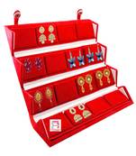 atorakushon Velvet 16 Pair Earrings Organizer Jewellery Box for Women and Girls maroon