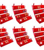 atorakushon Velvet 12 Pair Earrings Organizer Jewellery Box for Women and Girls pack of 6 maroon