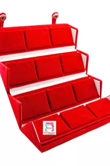 atorakushon Velvet 12 Pair Earrings Organizer Jewellery Box for Women and Girls pack of 6 maroon
