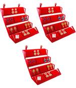 atorakushon Velvet 12 Pair Earrings Organizer Jewellery Box for Women and Girls pack of 3 maroon