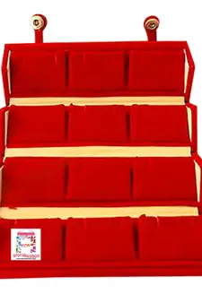 atorakushon Velvet 12 Pair Earrings Organizer Jewellery Box for Women and Girls pack of 3 maroon