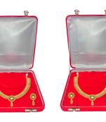ATORAKUSHON Red Plastic Jewellery Organizer, Pendant Set/Necklace Earrings Top Vanity Box for Women- Pack of 2