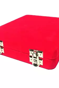 ATORAKUSHON Red Fabric and Plastic Unisex Jewellery Organizer for Necklac, Earrings Top - Pack of 1