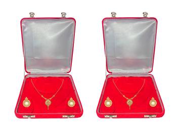 ATORAKUSHON Red Fabric and Plastic Unisex Jewellery Organizer for Necklac, Earrings Top - Pack of 2 1