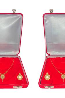 ATORAKUSHON Red Fabric and Plastic Unisex Jewellery Organizer for Necklac, Earrings Top - Pack of 2