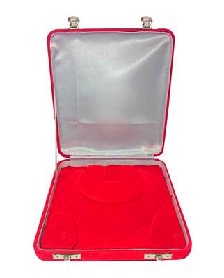 ATORAKUSHON Red Fabric and Plastic Unisex Jewellery Organizer for Necklac, Earrings Top - Pack of 2 2