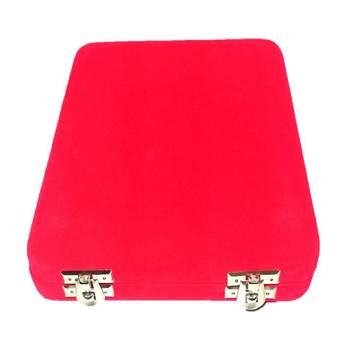 ATORAKUSHON Red Fabric and Plastic Unisex Jewellery Organizer for Necklac, Earrings Top - Pack of 2 3
