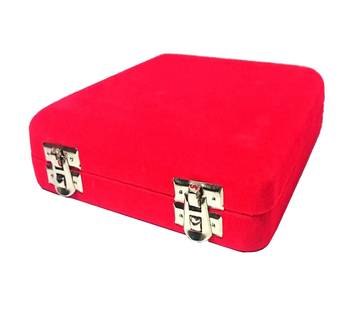 ATORAKUSHON Red Fabric and Plastic Unisex Jewellery Organizer for Necklac, Earrings Top - Pack of 2 4