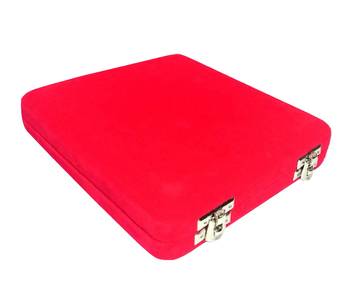 ATORAKUSHON Red Fabric and Plastic Unisex Jewellery Organizer for Necklac, Earrings Top - Pack of 2 5