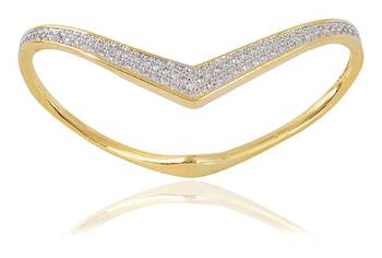Stylish Fancy Partywear Clubwear Designer Two Finger Gold Plated Cocktail Ring For Women Girls 2