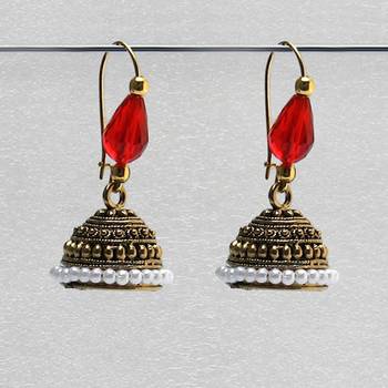 Red Antique Jhumkas 1