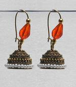Orange Antique Jhumkas