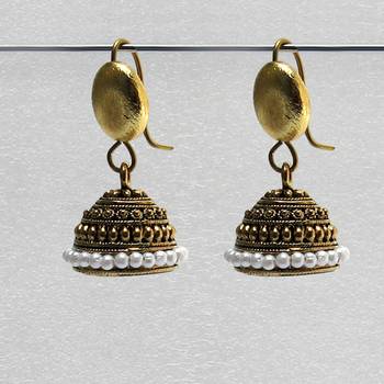 Gold Antique Jhumkas 1