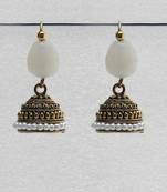 White Trendy Antique Jhumkas