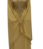 beige georgette moroccan dubai kaftan farasha zari and stone work dress