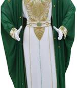 green and white georgette moroccan islamic dubai kaftan farasha zari and stone work dress