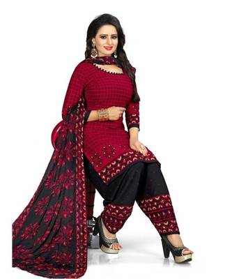 Combo Of 2 Printed Synthetic Unstitched Salwar With Dupatta 3