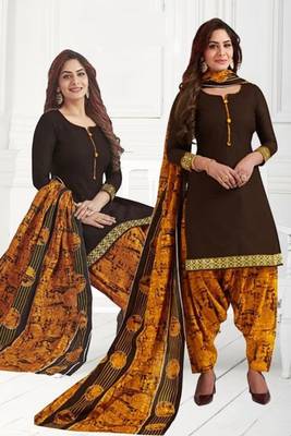 Combo Of 2 Printed Synthetic Unstitched Salwar With Dupatta 2