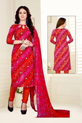 Combo Of 2 Printed Synthetic Unstitched Salwar With Dupatta 3