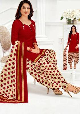 Combo Of 2 Printed Synthetic Unstitched Salwar With Dupatta 2