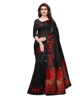 Combo Of 2 Printed Art Silk Saree With Blouse 3