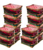 atorakushon   Transparent Saree Cover Garments Storage Bags Wardrobe Organizer Pack of  12 (Golden)