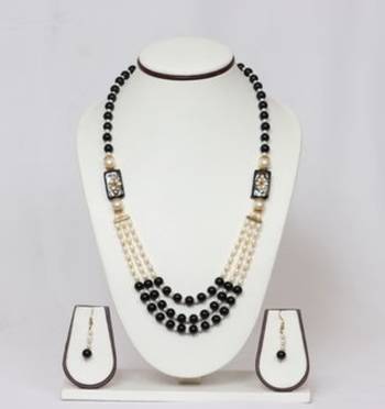 Black Pearl Necklace Sets 1