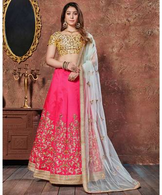 rani pink embroidered silk lehenga 2