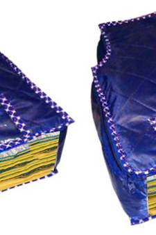 atorakushon   Parashute Fabric Blouse Cover Garments Wardrobe Organizer Pack of  2(Blue)