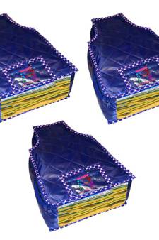 atorakushon   Parashute Fabric Blouse Cover Garments Wardrobe Organizer Pack of 3 (Blue)