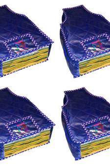 atorakushon   Parashute Fabric Blouse Cover Garments Wardrobe Organizer Pack of 4  (Blue)