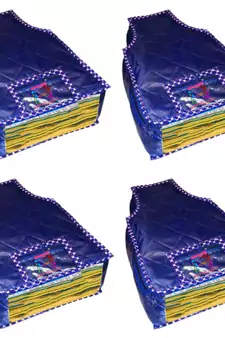 atorakushon   Parashute Fabric Blouse Cover Garments Wardrobe Organizer Pack of 4  (Blue)