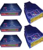 atorakushon   Parachute Combo Saree Cover and Blouse Cover Garments Wardrobe Organizer Set of 5 (Blue)