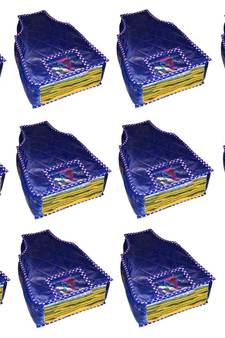 atorakushon   Parashute Fabric Blouse Cover Garments Wardrobe Organizer Pack of 12 (Blue)