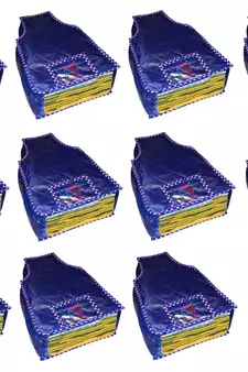 atorakushon   Parashute Fabric Blouse Cover Garments Wardrobe Organizer Pack of 12 (Blue)