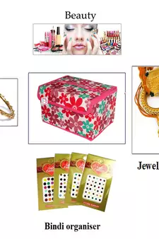 atorakushon pink Organiser Necklace Pouch Vanity Box Traveling Kit for Women
