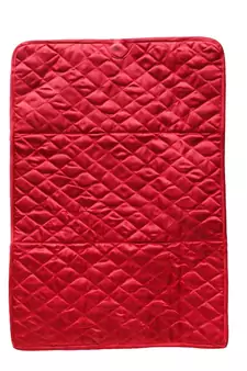atorakushon Satin Maroon Hanging Make Up Cosmetic Pouch Jewellery Organiser Necklace Pouches Traveling Kit for Women