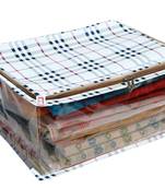 atorakushon Canvas Saree Cover Wardrobe Organizer Pack of 1 (Cream)