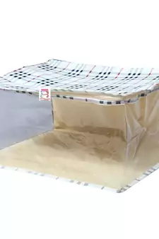atorakushon Canvas Saree Cover Wardrobe Organizer Pack of 1 (Cream)