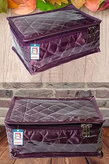 atorakushon   Satin Makeup Pouches Cosmetic With 6 Necklace Earrings Vanity Jewellery Organizer For Women's (Purple)