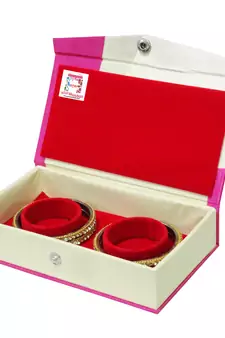 Atorakushon Bangle Box Bracelet Jewelry Storage Box Vanity Case 2pcs(Pink)