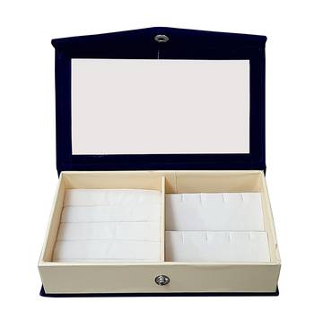 Atorakushon Multipurpose Ring Earring Jewellery Box Organiser Easy to Carry Blue 1