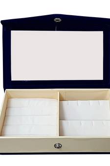 Atorakushon Multipurpose Ring Earring Jewellery Box Organiser Easy to Carry Blue
