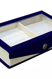 Atorakushon Multipurpose Ring Earring Jewellery Box Organiser Easy to Carry Blue