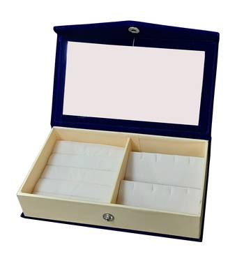 Atorakushon Multipurpose Ring Earring Jewellery Box Organiser Easy to Carry Blue 4