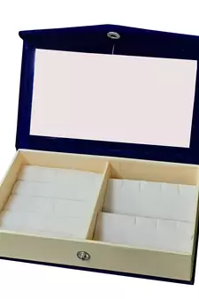 Atorakushon Multipurpose Ring Earring Jewellery Box Organiser Easy to Carry Blue