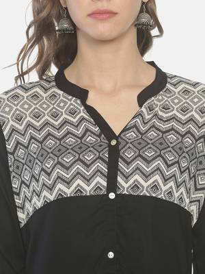 Black plain viscose ethnic-kurtis 5