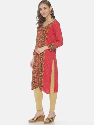 Pink printed viscose ethnic-kurtis 3