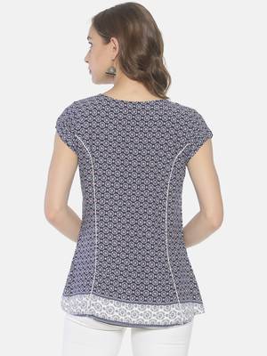 Blue printed viscose ethnic-kurtis 2