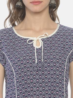 Blue printed viscose ethnic-kurtis 5